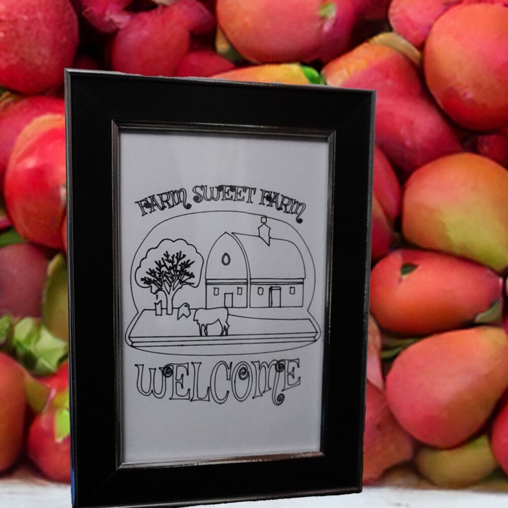 Farm Swet Farm - Welcome Art Image 4x6 in a 4x6 frame